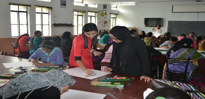 As a move towards promoting creativity among the students a three day work shop on Oil Pastels was conducted for all undergraduate students on 13 th, 17 th & 18 th Nov. 2014, by our alumni Ms.