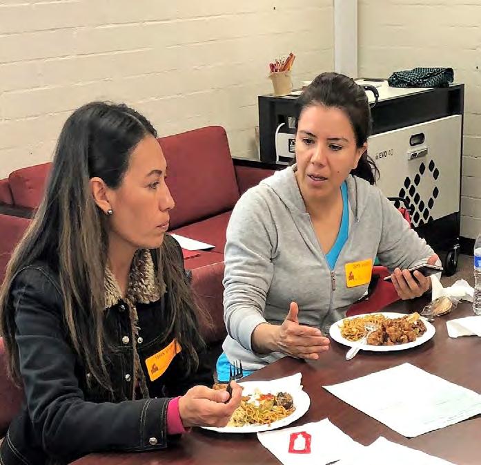 The program consists of three one -hour meetings, where parents stop in for lunch, engage in conversation with other parents, and watch videotaped skits that demonstrate strategies in setting