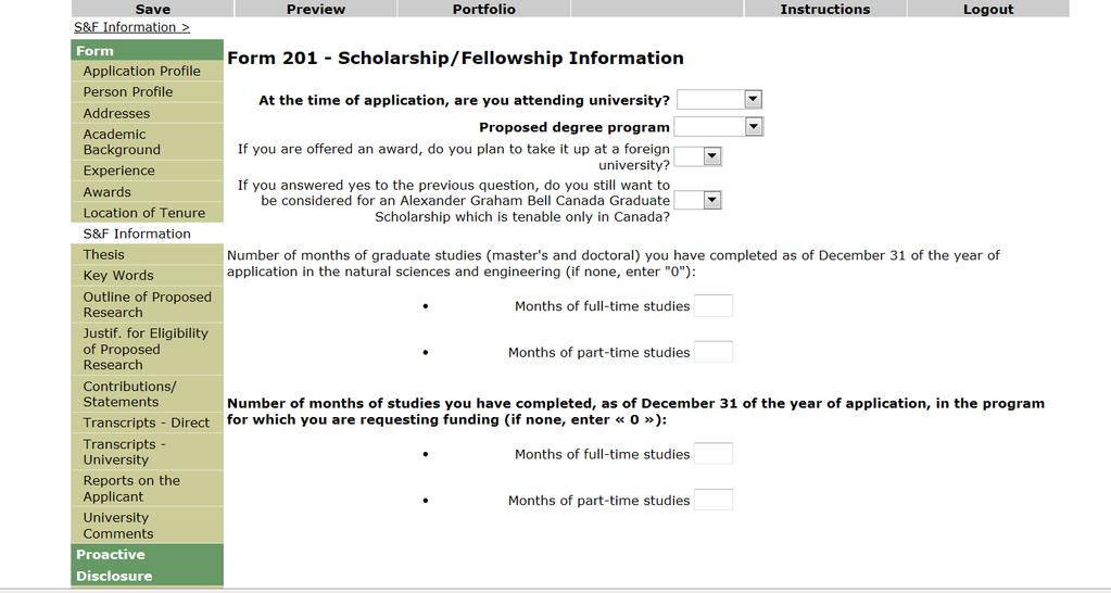 Form 201 Scholarship /
