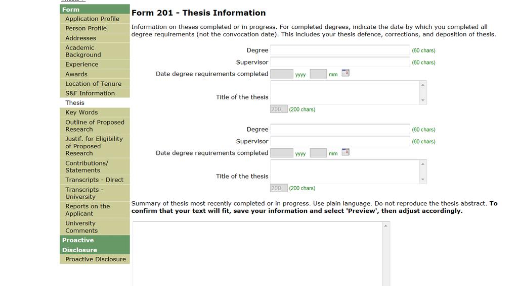 Form 201 Thesis Information ADD