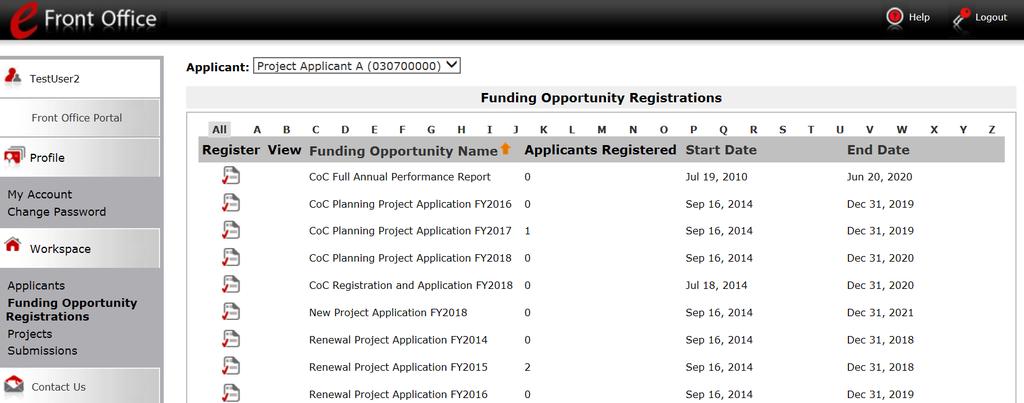 Funding Opportunity Registration All Collaborative Applicants applying for CoC Planning funds must register the organization for the CoC Planning Project Application funding opportunity.