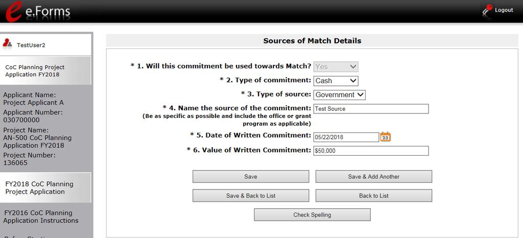 4A. Sources of Match Details The following steps provide instruction on completing the Sources of Match Details screen.