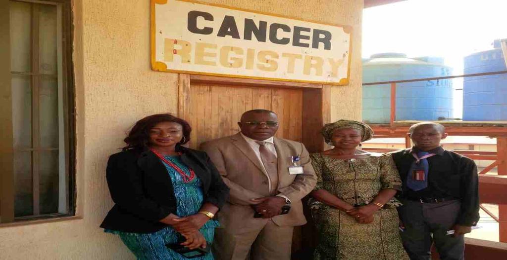 PHOTOGRAPH SHOWING VISITING FMOH TEAM WITH UITH CANCER REGISTRY STAFF FROM L-R :