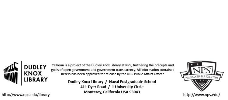 Calhoun: The NPS Institutional Archive Faculty and Researcher Publications Faculty and Researcher