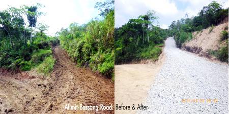 Plan and improved road to Barangay site Completed levelling