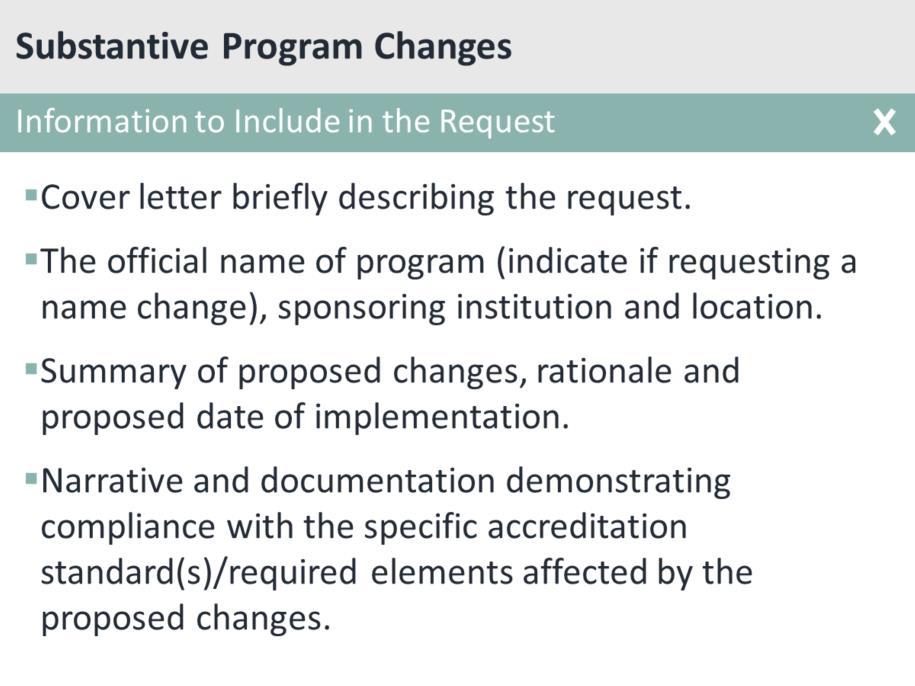 If you are submitting a substantive change request, include a cover letter that briefly describes the request.