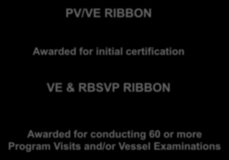 Awards and Recognition PV/VE RIBBON Awarded for initial certification VE & RBSVP