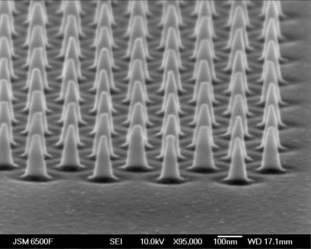 Objective: to create nanoscale patterns on the surface of a silicon solar cell that could help it collect