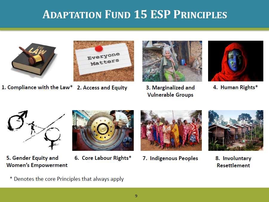 5.2. Adaptation Fund ESP Principles 1/2 # slide taken from presentation by