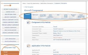Enter and Save Information for Components Select the Component Enter and Save