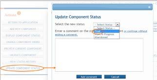 Submit the Application Finalize the Application Package Select Update Component