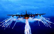 territory. The AC-130 Spectre gunship provides artillery fire support to ground forces engaged with the enemy.