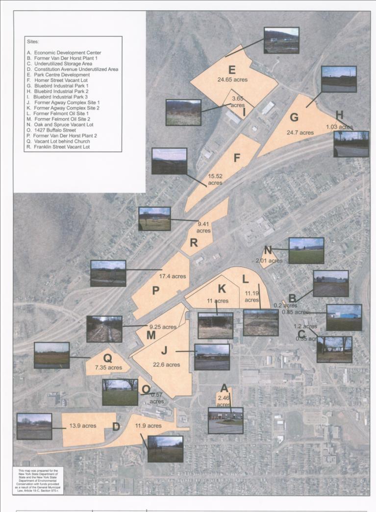 City of Olean 500 acre study area strategically in northwestern sector of City.