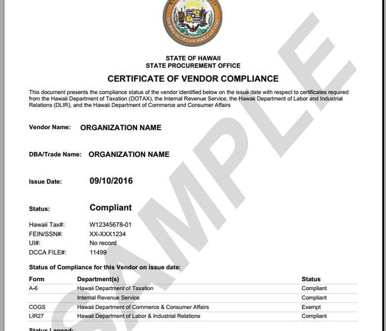 HCE Certificate of