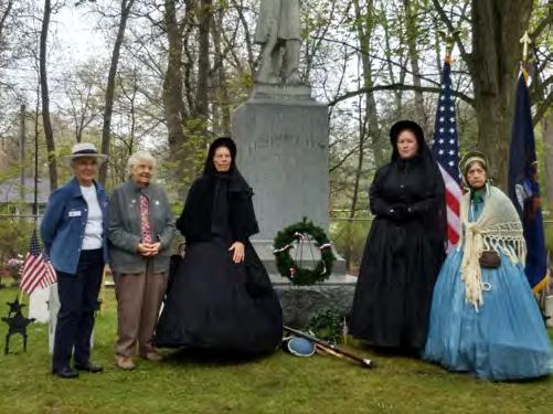 in Traverse City, Michigan. L-R: co-pi Lorraine Jones (co-p.i.), Lisa Smith (AP), various Brothers from Camp No. 14, & Dorothy Rongey (PAP) reading A Psalm of Life by Longfellow.