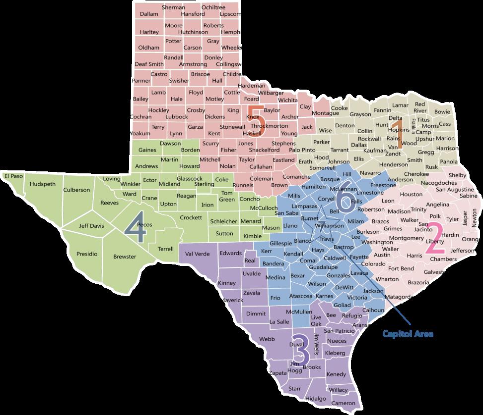 DPS State Regions Texas is divided into 6 DPS regions.