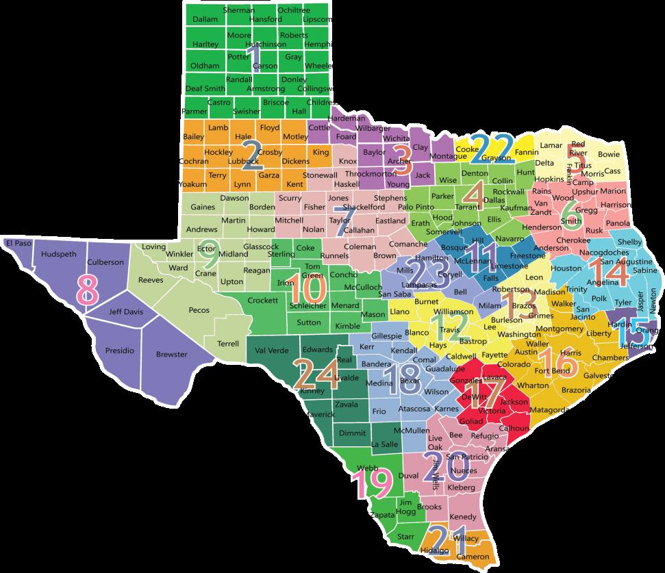 State Disaster Districts Texas has 24 disaster
