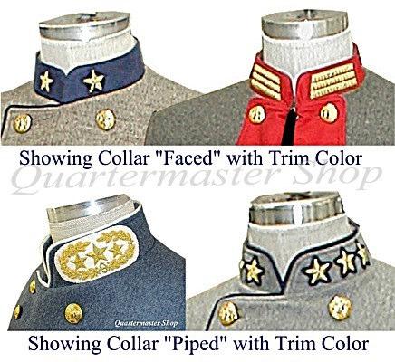 The photo above shows how piping was used as both a trim and accent to the uniform as well as an indicator of