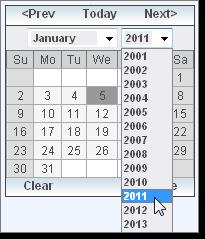 Select a month from the drop-down list. b. Next, select a year from the drop-down list. 6.