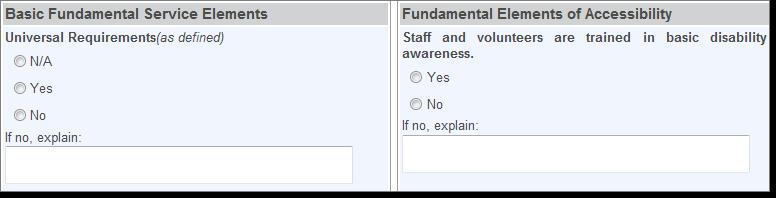 If a No is selected, you must enter an explanation. 3. When you have completed the desired fields, click Save. To move to the next page, click Save & Next.