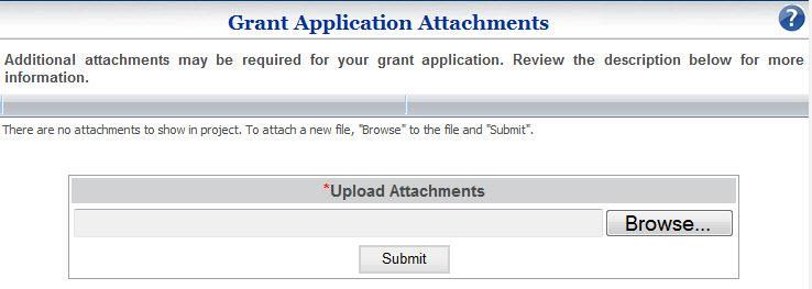 14 Project Attachments The Application Attachment page is designed to allow you to upload any required documents electronically.
