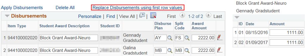 Now we will review Galina s disbursement information. We will click the red pencil icon to see the details.