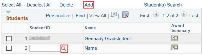 Financial Aid Award Summary: The Award Summary page opens up (not in a separate window). This will display planned aid. In this example we see a Departmental Award.