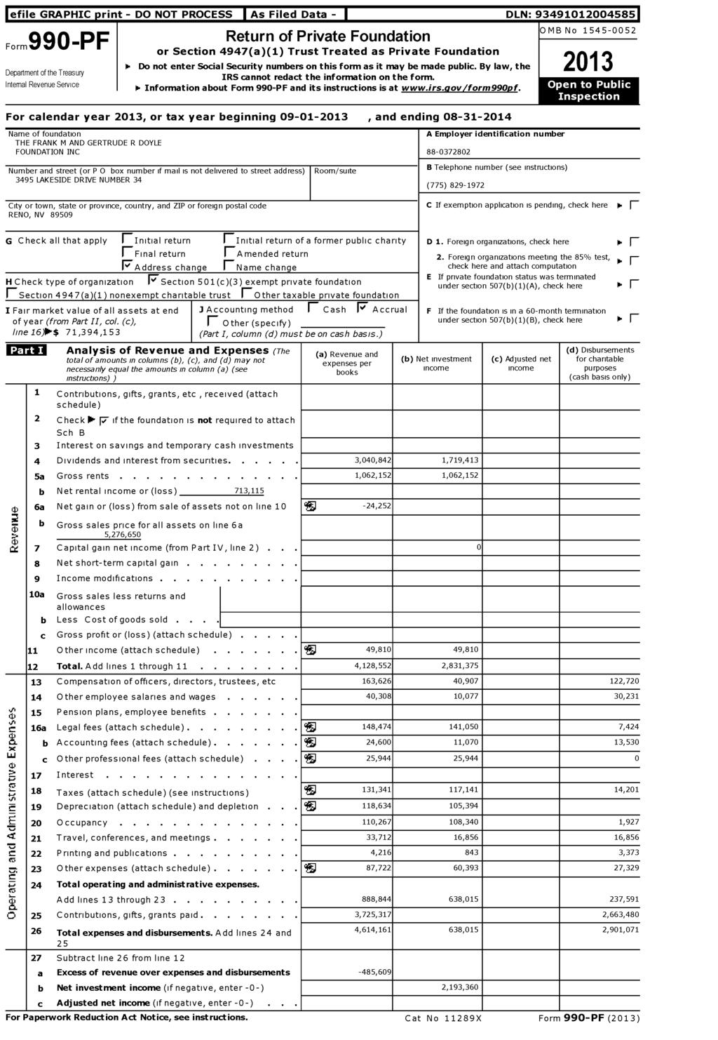 Iefile GRAPHIC print - DO NOT PROCESS As Filed Dt - Form99O-PF Deprtment of the Tresury Internl Revenue SerVIce Return of Privte Foundtion or Section 4947()(1) Trust Treted s Privte Foundtion I- Do
