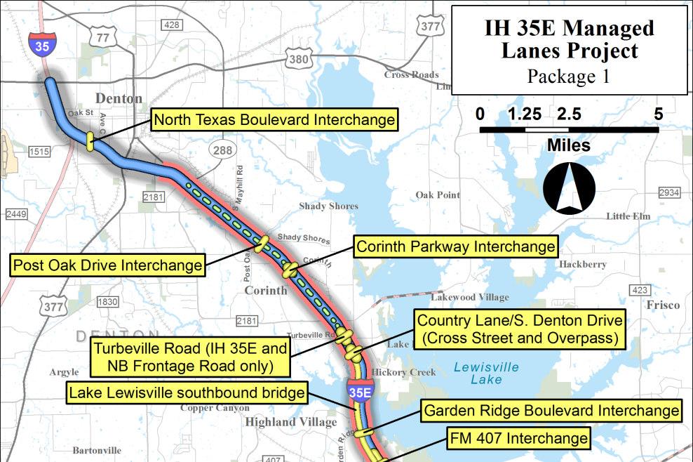 Figure 1-1: IH 35E Managed Lanes Project Package 1 Ultimate Areas A further description of the areas where the Ultimate Project shall be