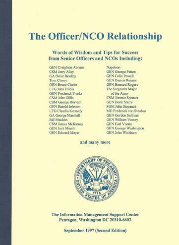 The Officer/NCO Relationship: Words of Wisdom and Tips for Success, 1997.