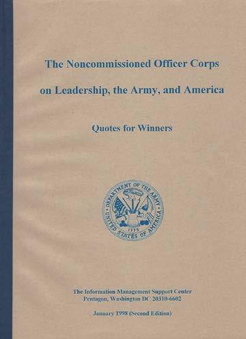 The book addresses ways that officers and NCOs at every level can strengthen their teamwork, and includes a particular focus on three critical officer/nco relationships: the platoon leader and the