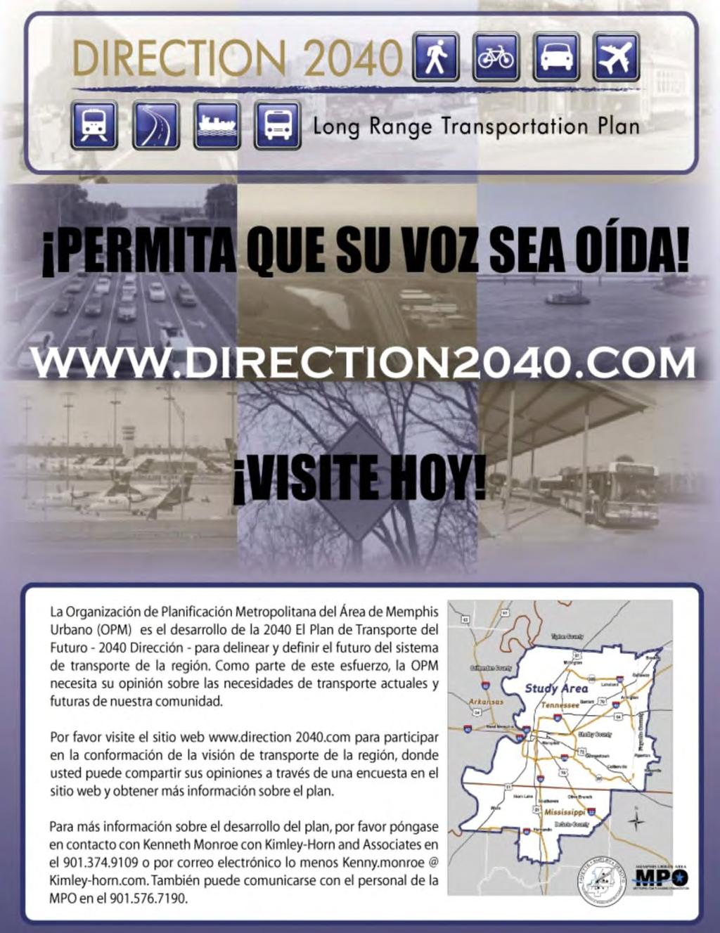 Figure 10: Spanish Language Direction 2040 LRTP Poster