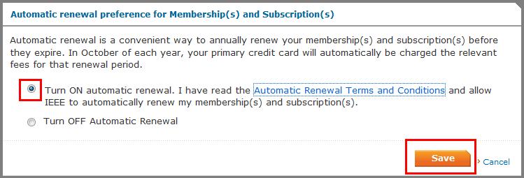 Activate Auto Renewal In your Member Profile: Automatic