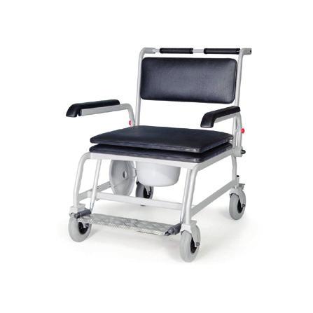 Seat width: 65cm (25½ ) Seat height: 50cm (20 ) Seat depth: 55cm (21½ ) Maximum patient weight: 395kg/62st Walker A walker with seat and adjustable handles to ensure correct height for each patient.