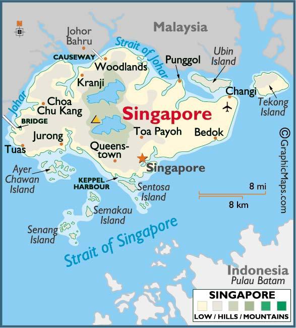 The Republic of Singapore is an island of 641 square kilometres.