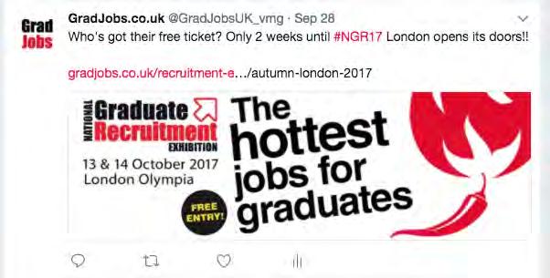 Currently GradJobs has over 5,500 followers.