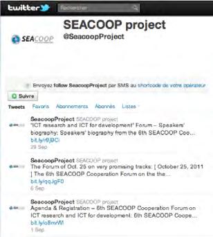 SEACOOP LinkedIn and Twitter communities.