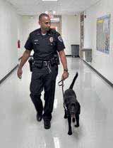 The newest addition to the SRO program is a single use K-9 named Justice assigned to Officer Dack Pearson.