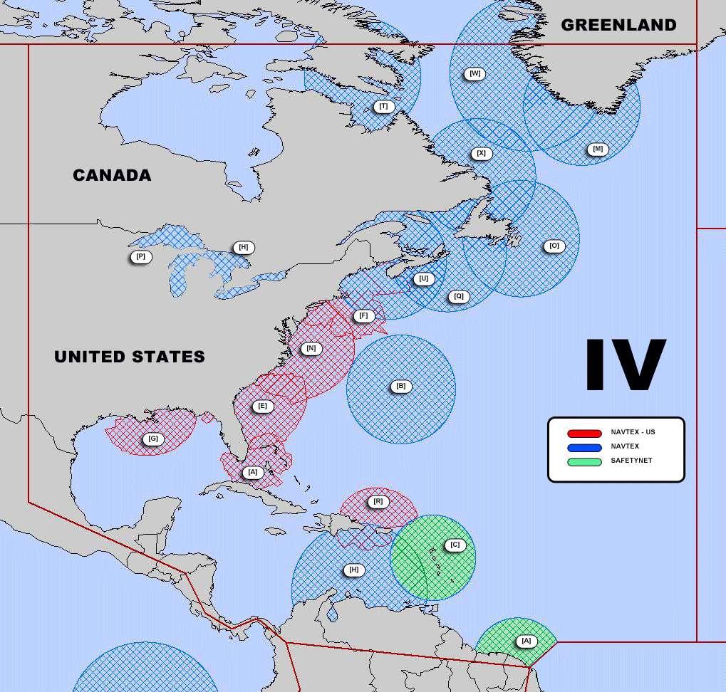 There are 10 Coastal Warning stations within NAVAREA XII, all NAVTEX stations.