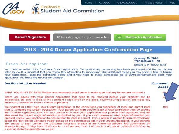 What happens to the information and how will students be notified? Once the application is signed and submitted the student will be shown a confirmation page.