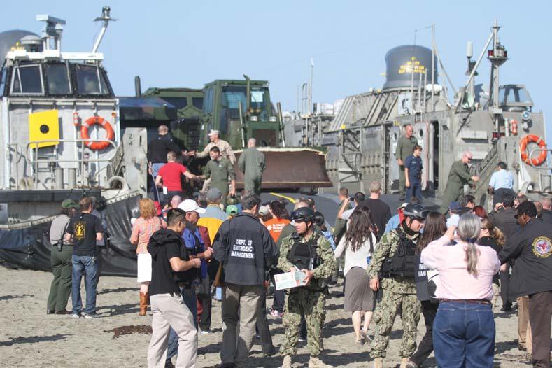 By Sgt. Michael Cifuentes, 1st Marine Division SAN FRANCISCO U.S. Marine and Navy forces displayed their capabilities of landing and setting up an expeditionary medical aid station in San Francisco s Ocean Beach Oct.