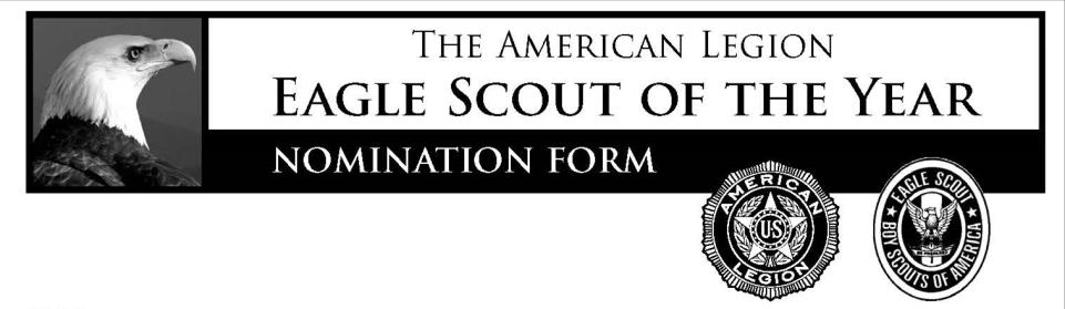 ***The 2019 Eagle Scout of the Year application was not yet available at the time this manual went to print. Watch Post Mailings and www.wilegion.