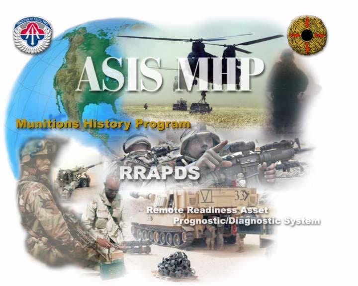 Ammunition Surveillance Information System Munitions History Program (ASIS-MHP) Internet accessible inspection application Collects & communicates munitions readiness status directly from field to