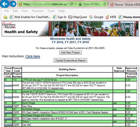 DATA COLLECTION SYSTEMS Health and Safety Reporting System FY 2015, FY 2016, FY 2017 To get H & S Approved Project Summary (next page) H & S Funded = Yes +
