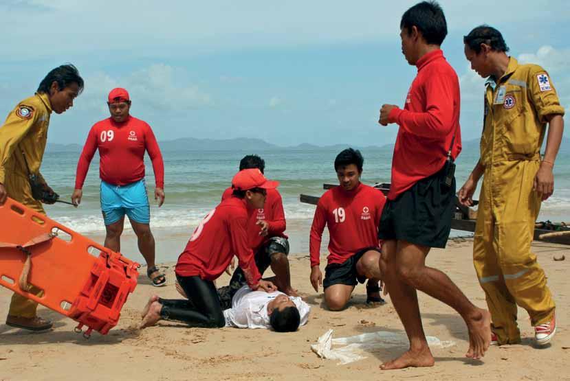 Contributions to Implementing the Hyogo Framework for Action, 2006 2013 26 Thai Red Cross Society sea rescue training is supported under the post-tsunami Disaster Management programme.