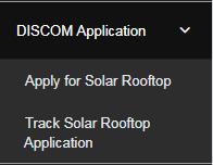 Figure 7: Registered Applicant s Menu Bar 3. Click on Apply for Solar Rooftop to fill Form 1(A) and apply for interconnection of the solar rooftop system. 4.