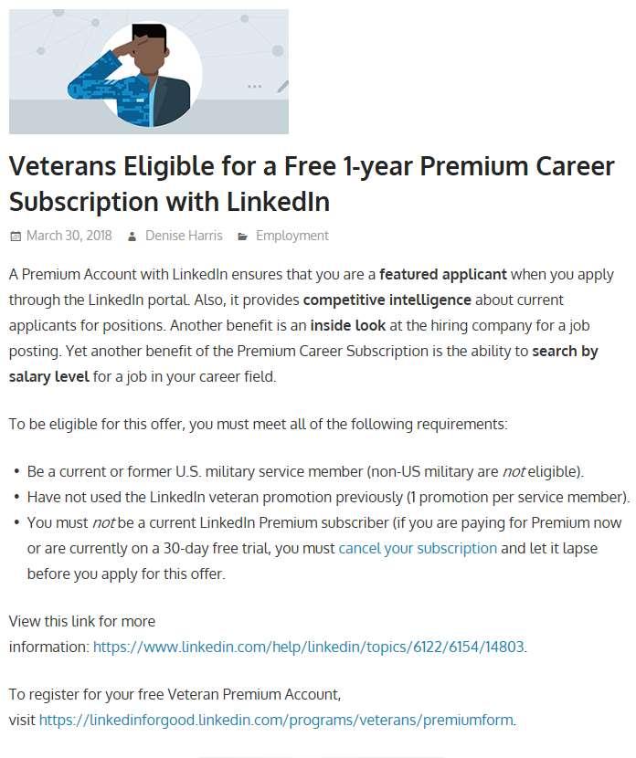 VETERANS ELIGIBLE FOR A FREE