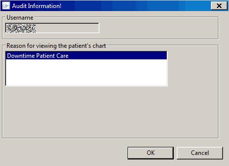 For each patient you access, your CE number displays in the Username