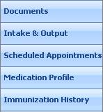 As you open sections of the patient chart from the Menu, tabs display under the banner bar.