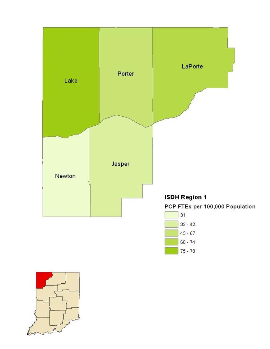 Maps of Primary Care Workforce in Public Health Region 1 Map 5.